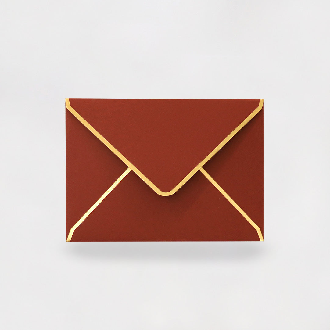 Burgundy Gold Border Envelope