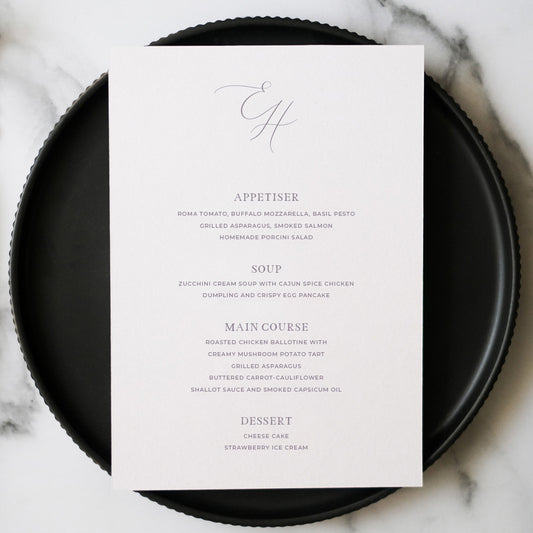 Amber Menu Card