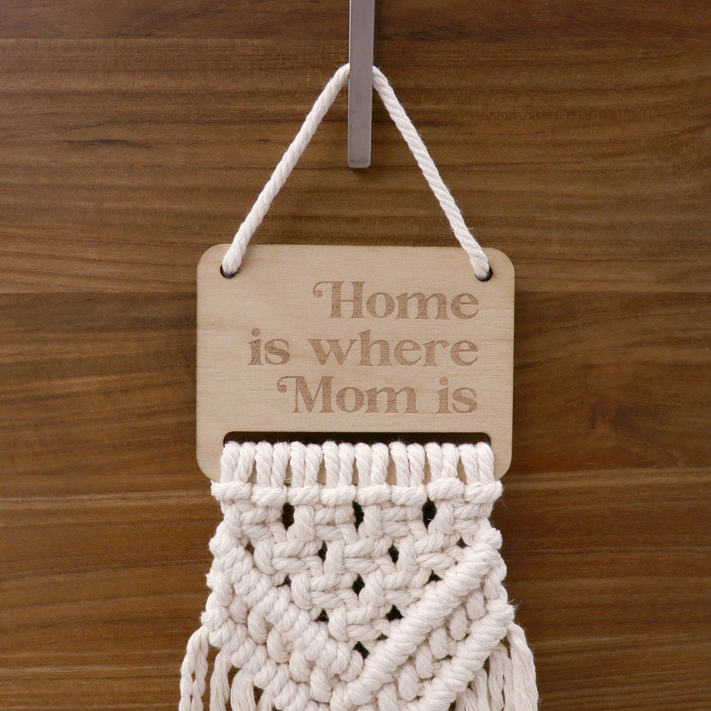 Mom Macrame Wall Hanging Quote
